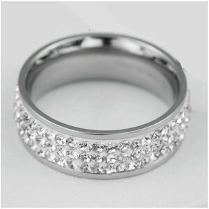 Size 9 Hypoallergenic Stainless Steel Eternity 8mm Band Ring NEW